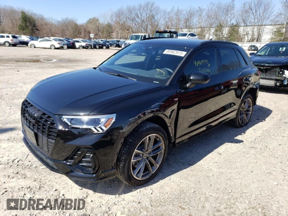 2022 Audi Q3 S line Premium Plus with VIN WA1EECF36N1148238, listed as a Copart auction lot 46962973 with 2,656 mi miles and . Bid and sale history available at DreamBid. Image 1.
