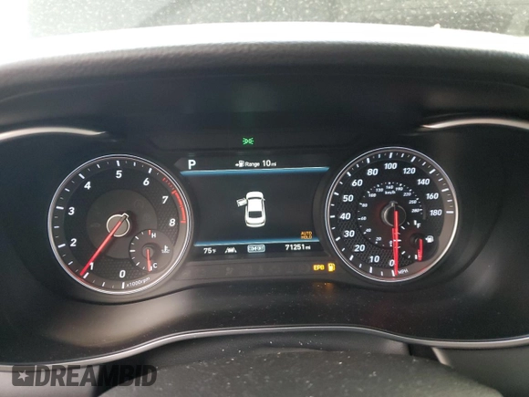 2019 Genesis G70 Advanced with VIN KMTG74LE6KU024096, listed as a Copart auction lot 44221875 with 71,251 mi miles and Salvage Title. Bid and sale history available at carsss.com. Image 9.