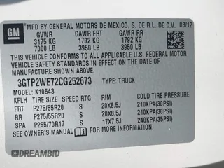 2012 GMC Sierra 1500 SLT с VIN 3GTP2WE72CG252673, выставлен на аукционе IAAI как лот 41455847 с пробегом 213 370 миль миль и . История ставок и продаж доступна на DreamBid. Изображение 9.