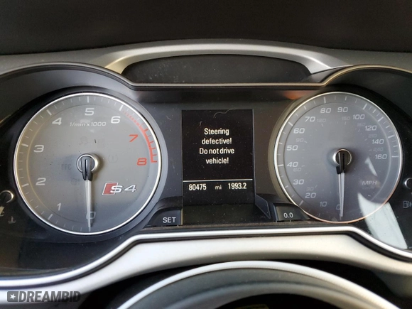 2015 Audi S4 Premium Plus with VIN WAUBGAFL8FA100343, listed as a Copart auction lot 85018934 with 80,475 mi miles and Salvage Title. Bid and sale history available at carsss.com. Image 9.