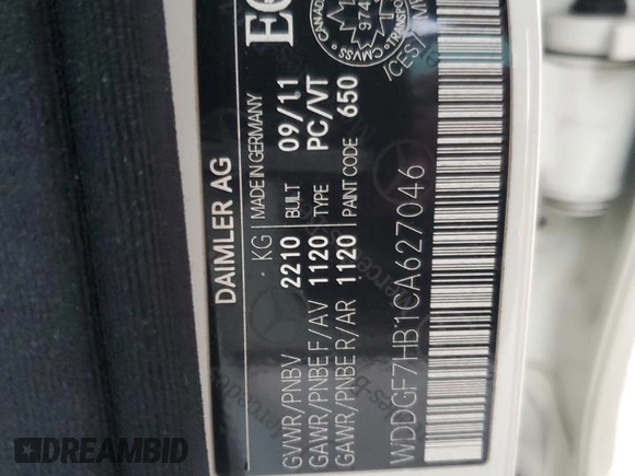 2012 Mercedes-Benz C 63 AMG with VIN WDDGF7HB1CA627046, listed as a Copart auction lot 82558534 with 110,149 mi miles and Salvage Title. Bid and sale history available at carsss.com. Image 12.