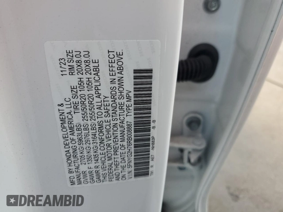 2024 Honda Pilot Touring с VIN 5FNYG2H76RB008887, выставлен на аукционе Copart как лот 46479745 с пробегом 12 947 миль миль и Списание • Salvage title. История ставок и продаж доступна на DreamBid. Изображение 13.
