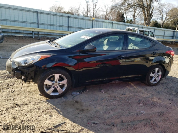 2013 Hyundai Elantra GLS with VIN 5NPDH4AE3DH429699, listed as a Copart auction lot 47437455 with 76,359 mi miles and Salvage Title. Bid and sale history available at carsss.com. Image 1.
