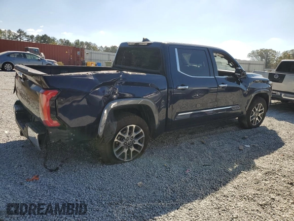 2023 Toyota Tundra 1794 Edition with VIN 5TFMA5AB9PX021944, listed as a Copart auction lot 77756214 with 76,260 mi miles and Salvage title. Bid and sale history available at DreamBid. Image 3.