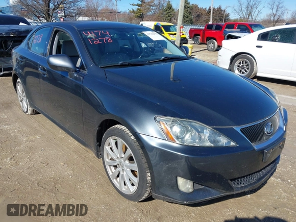 2007 Lexus IS 250 with VIN JTHCK262X75010574, listed as a IAAI auction lot 41741278 with 154,327 mi miles. Bid and sale history available at carsss.com. Image 1.