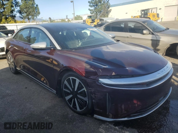 2023 Lucid Air Grand Touring z VIN 50EA1GBA1PA001190, wystawiony jako Copart lot #86923954 z przebiegiem 9658 mil mil oraz Szkody całkowita. Historia ofert i sprzedaży dostępna na DreamBid. Obrazek 4.