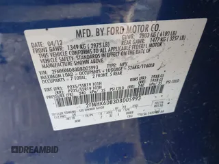 2013 Ford Flex Limited with VIN 2FMHK6D83DBD05993, listed as a IAAI auction lot 42140500 with 214,701 mi miles. Bid and sale history available at carsss.com. Image 9.