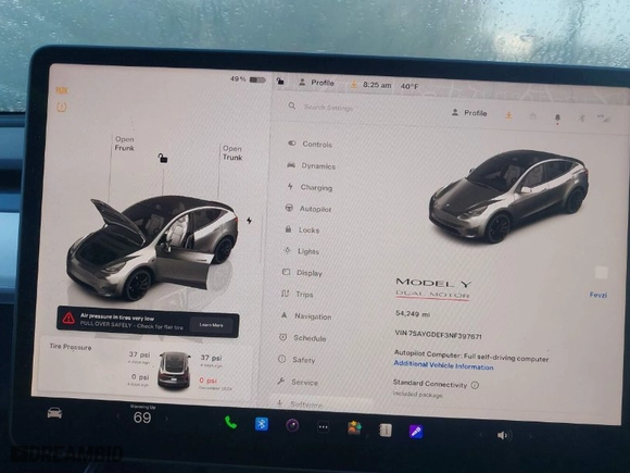 2022 Tesla Model Y Performance with VIN 7SAYGDEF3NF397671, listed as a IAAI auction lot 41459991 with NaN miles. Bid and sale history available at carsss.com. Image 17.