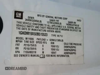 2002 GMC Safari with VIN 1GKDM19X92B515523, listed as a Copart auction lot 75329444 with 227,547 mi miles and Clean Title. Bid and sale history available at carsss.com. Image 13.