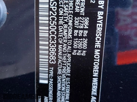 2012 BMW 5 Series 535i Gran Turismo xDrive with VIN WBASP2C50CC338683, listed as a Copart auction lot 75481424 with 53,785 mi miles and Salvage Title. Bid and sale history available at carsss.com. Image 12.