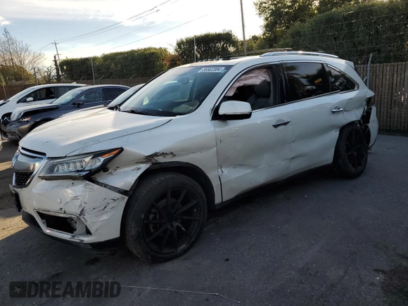 2015 Acura MDX Advance with VIN 5FRYD3H85FB001852, listed as a Copart auction lot 86902384 with 80,195 mi miles and Salvage Title. Bid and sale history available at DreamBid. Image 1.