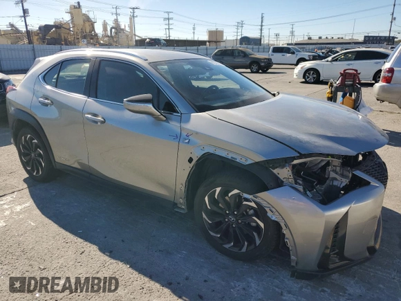 2020 Lexus UX 250h F Sport with VIN JTHE9JBH5L2035631, listed as a Copart auction lot 81378314 with 27,963 mi miles and Salvage title. Bid and sale history available at DreamBid. Image 4.