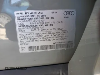 2019 Audi SQ5 with VIN WA1C4BFY9K2140267, listed as a Copart auction lot 71915064 with Not Provided miles and Non Repairable. Bid and sale history available at DreamBid. Image 14.