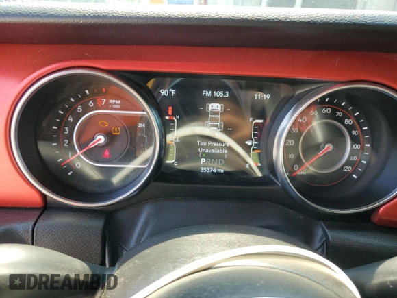 2022 Jeep Wrangler Rubicon with VIN 1C4HJXCG9NW197322, listed as a Copart auction lot 59984775 with 35,374 mi miles and Salvage title. Bid and sale history available at DreamBid. Image 9.