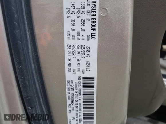 2013 Chrysler Town & Country Touring with VIN 2C4RC1BG3DR646854, listed as a Copart auction lot 51495465 with 172,912 mi miles and Salvage Title. Bid and sale history available at carsss.com. Image 16.