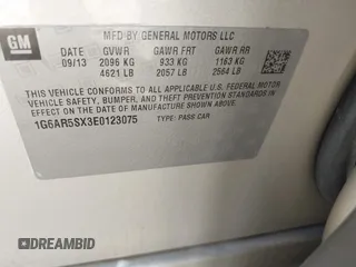 2014 Cadillac CTS Luxury RWD with VIN 1G6AR5SX3E0123075, listed as a IAAI auction lot 41768726 with 184,457 mi miles. Bid and sale history available at carsss.com. Image 9.