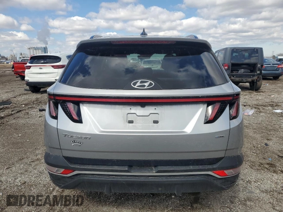 2022 Hyundai Tucson SEL with VIN 5NMJFCAE3NH031782, listed as a Copart auction lot 49903935 with 35,620 mi miles and Salvage Title. Bid and sale history available at carsss.com. Image 6.