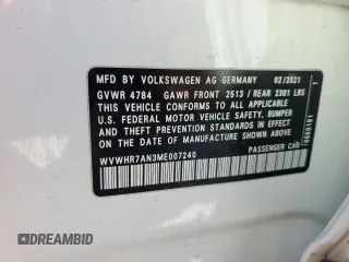 2021 Volkswagen Arteon SEL R-Line z VIN WVWHR7AN3ME007240, wystawiony jako Copart lot #80846524 z przebiegiem 80 501 mil mil oraz Szkoda całkowita • Salvage title. Historia ofert i sprzedaży dostępna na DreamBid. Obrazek 13.