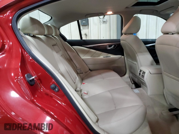 2015 Infiniti Q50 with VIN JN1BV7AR3FM390001, listed as a Copart auction lot 51752225 with 184,105 mi miles and Salvage Title. Bid and sale history available at carsss.com. Image 10.