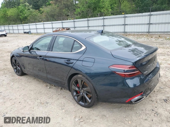 2022 Genesis G70 3.3T with VIN KMTG54TEXNU083193, listed as a Copart auction lot 56627395 with 16,980 mi miles and Salvage title. Bid and sale history available at DreamBid. Image 2.