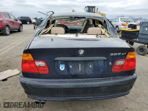2001 BMW 3 Series 325i with VIN WBAAV33411EE25544, listed as a Copart auction lot 46291345 with 0 mi miles and Salvage Title. Bid and sale history available at carsss.com. Image 6.
