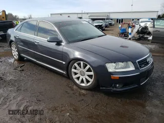 2005 Audi A8 L with VIN WAUML44E85N016315, listed as a Copart auction lot 46467405 with 224,069 mi miles and Salvage Title. Bid and sale history available at carsss.com. Image 4.