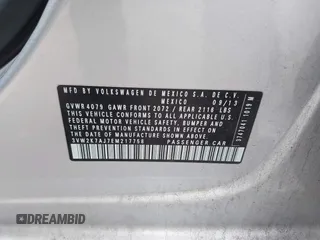 2014 Volkswagen Jetta S z VIN 3VW2K7AJ7EM217758, wystawiony jako IAAI lot #42461868 z przebiegiem 141 962 mil mil oraz . Historia ofert i sprzedaży dostępna na DreamBid. Obrazek 9.