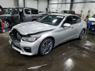 2015 Infiniti Q50 Premium with VIN JN1BV7AR7FM396562, listed as a Copart auction lot 52698765 with 103,824 mi miles and Salvage Title. Bid and sale history available at carsss.com. Image 1.
