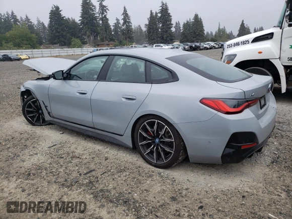 2024 BMW i4 M50 with VIN WBY33AW08RFR92494, listed as a Copart auction lot 64112974 with 3,485 mi miles and Salvage Title. Bid and sale history available at carsss.com. Image 2.