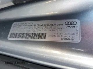 2009 Audi A8 L 4.2L with VIN WAUMV94E79N008753, listed as a Copart auction lot 78772714 with 116,378 mi miles and Salvage Title. Bid and sale history available at carsss.com. Image 13.