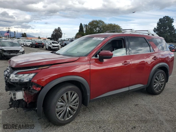 2022 Nissan Pathfinder SL with VIN 5N1DR3CB6NC235624, listed as a Copart auction lot 43662183 with 0 mi miles and Salvage Title. Bid and sale history available at carsss.com. Image 1.