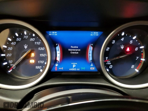 2019 Maserati Ghibli S Q4 GranLusso with VIN ZAM57YTL2K1312724, listed as a Copart auction lot 55137814 with 44,663 mi miles and Salvage Title. Bid and sale history available at carsss.com. Image 9.