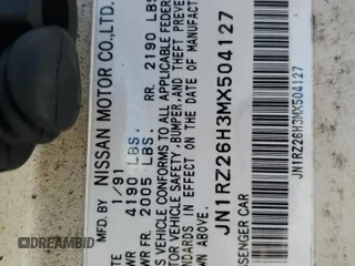 1991 Nissan 300ZX z VIN JN1RZ26H3MX504127, wystawiony jako Copart lot #74052424 z przebiegiem 48 904 mil mil oraz Szkody całkowita. Historia ofert i sprzedaży dostępna na DreamBid. Obrazek 12.