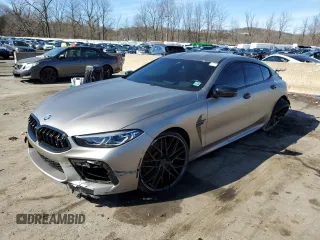 2021 BMW M8 with VIN WBSGV0C01MCF68267, listed as a Copart auction lot 45454664 with 0 mi miles. Bid and sale history available at carsss.com. Image 1.