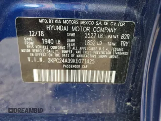 2019 Hyundai Accent SE with VIN 3KPC24A39KE071425, listed as a Copart auction lot 59105263 with 55,432 mi miles. Bid and sale history available at carsss.com. Image 13.
