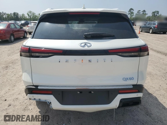 2023 Infiniti QX60 Luxe with VIN 5N1DL1FR4PC353091, listed as a Copart auction lot 51455235 with 30,358 mi miles and Salvage title. Bid and sale history available at DreamBid. Image 6.
