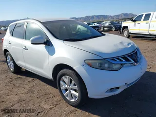 2013 Nissan Murano SV with VIN JN8AZ1MU4DW207026, listed as a IAAI auction lot 41849859 with 153,366 mi miles. Bid and sale history available at carsss.com. Image 1.