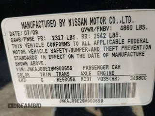 2009 Infiniti EX Journey with VIN JNKAJ09E29M900659, listed as a IAAI auction lot 41654921 with 178,215 mi miles and . Bid and sale history available at DreamBid. Image 9.