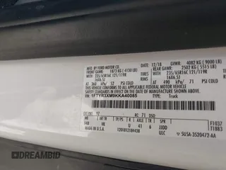 2019 Ford Transit с VIN 1FTYR3XM9KKA40085, выставлен на аукционе IAAI как лот 42704912 с пробегом 202 983 миль миль и . История ставок и продаж доступна на DreamBid. Изображение 9.
