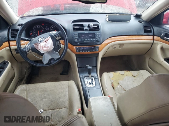 2005 Acura TSX with VIN JH4CL96825C032653, listed as a Copart auction lot 51695135 with 195,182 mi miles and Salvage Title. Bid and sale history available at DreamBid. Image 8.