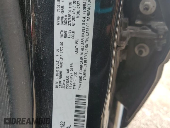 2021 Ram 1500 Big Horn с VIN 1C6SRFMT1MN774182, выставлен на аукционе Copart как лот 54378115 с пробегом 63 627 миль миль и Списание • Salvage title. История ставок и продаж доступна на DreamBid. Изображение 12.