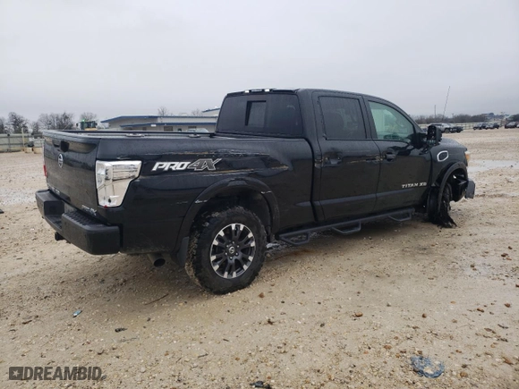 2017 Nissan Titan XD PRO-4X with VIN 1N6BA1F48HN535966, listed as a Copart auction lot 45111485 with 150,009 mi miles and Salvage Title. Bid and sale history available at carsss.com. Image 3.