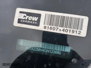 2016 Nissan Murano S with VIN 5N1AZ2MH4GN123640, listed as a Copart auction lot 44959625 with 159,739 mi miles and Salvage Title. Bid and sale history available at carsss.com. Image 13.
