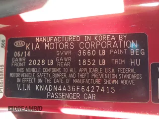 2015 Kia Rio EX with VIN KNADN4A36F6427415, listed as a IAAI auction lot 41671078 with 137,013 mi miles. Bid and sale history available at carsss.com. Image 9.