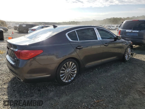 2015 Kia K900 Luxury with VIN KNALW4D48F6022332, listed as a Copart auction lot 75312254 with 167,589 mi miles and Salvage Title. Bid and sale history available at carsss.com. Image 3.