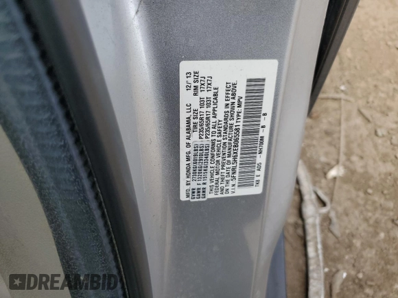 2014 Honda Odyssey EX-L with VIN 5FNRL5H6XEB065581, listed as a Copart auction lot 53467645 with 111,917 mi miles and Clean Title. Bid and sale history available at DreamBid. Image 13.