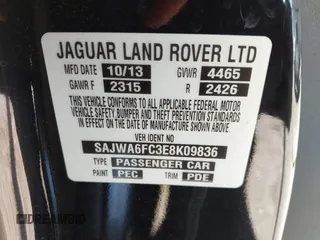 2014 Jaguar F-Type S with VIN SAJWA6FC3E8K09836, listed as a IAAI auction lot 41313509 with 67,246 mi miles and . Bid and sale history available at DreamBid. Image 9.