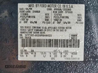 1999 Ford Ranger XLT with VIN 1FTYR14X5XPB44425, listed as a Copart auction lot 45009335 with 238,471 mi miles and Salvage Title. Bid and sale history available at carsss.com. Image 12.