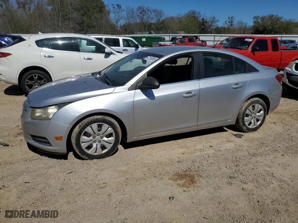 2012 Chevrolet Cruze LS with VIN 1G1PC5SH4C7292455, listed as a Copart auction lot 47250955 with 141,687 mi miles and Clean Title. Bid and sale history available at carsss.com. Image 1.