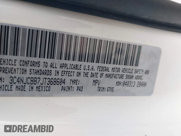 2018 Jeep Compass Altitude with VIN 3C4NJCBB7JT368604, listed as a IAAI auction lot 42092656 with 25,653 mi miles and . Bid and sale history available at DreamBid. Image 9.